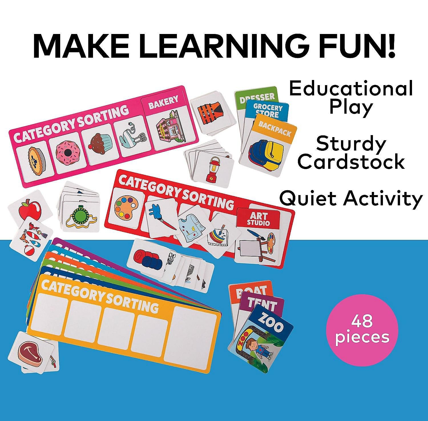 Fun Express Category Sorting Picture Cards 48 Piece Set