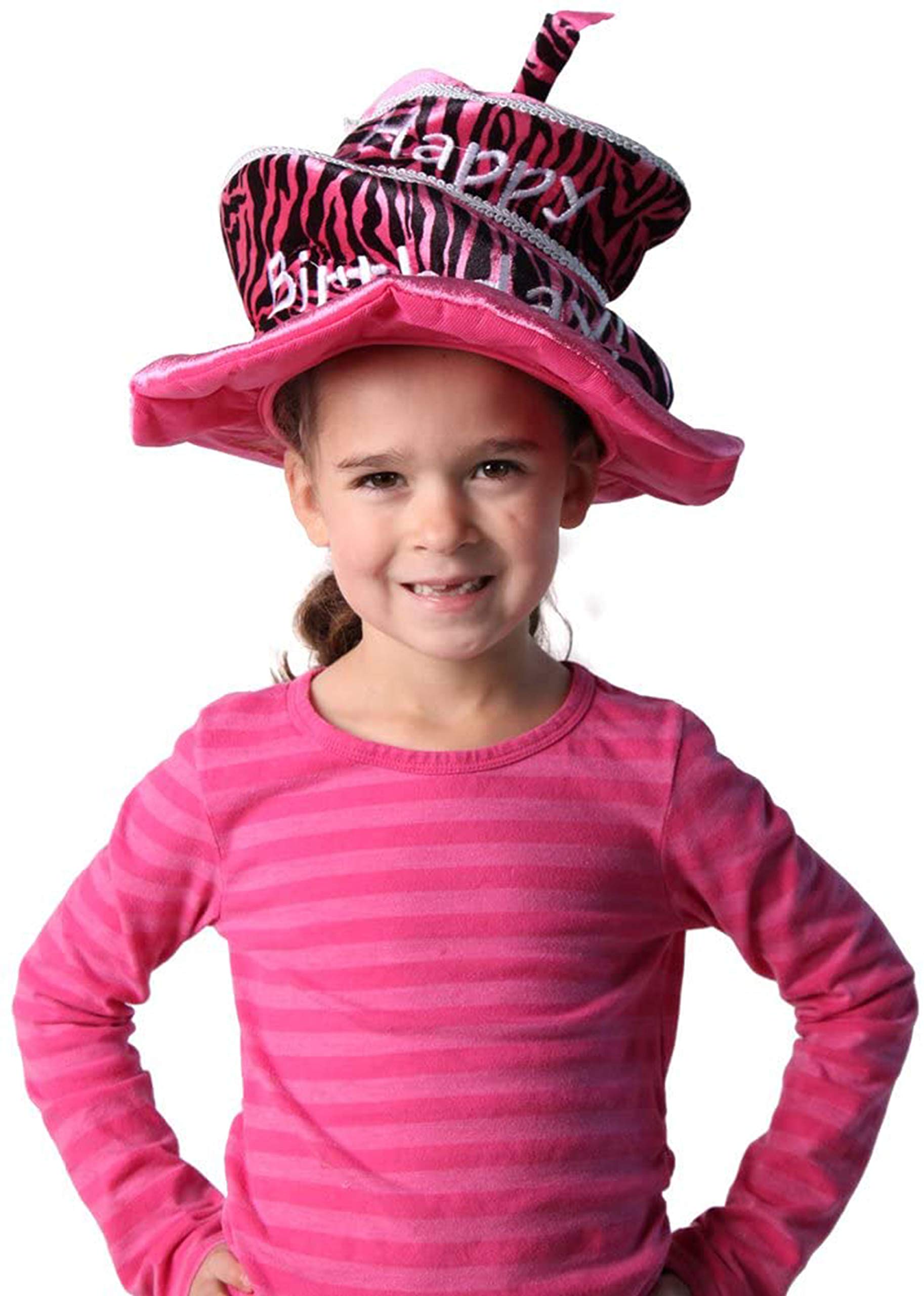 StoryBook Wishes One Size Hot Pink/Zebra Birthday Cake Party Hat
