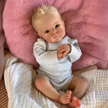 GYCV Lifelike Reborn Baby Dolls Boys - 18 Inch Real Baby Feeling Realistic-Newborn Baby Doll Soft Weighted Vinyl Body Real Life Baby Dolls with