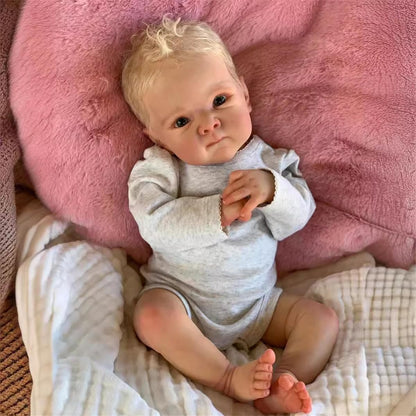 GYCV Lifelike Reborn Baby Dolls Boys - 18 Inch Real Baby Feeling Realistic-Newborn Baby Doll Soft Weighted Vinyl Body Real Life Baby Dolls with