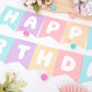 Pastel rainbow Happy Birthday Banner - Pink Purple Green birthday banner, happy birthday banner for girls, Pastel pink birthday decorations