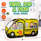 School Bus Pop-Up Kids Tent with Sound Play Button, Ball Pit for Toddler & Up - Easy Setup Tent for Indoor & Outdoor, Daycare Playground Activities