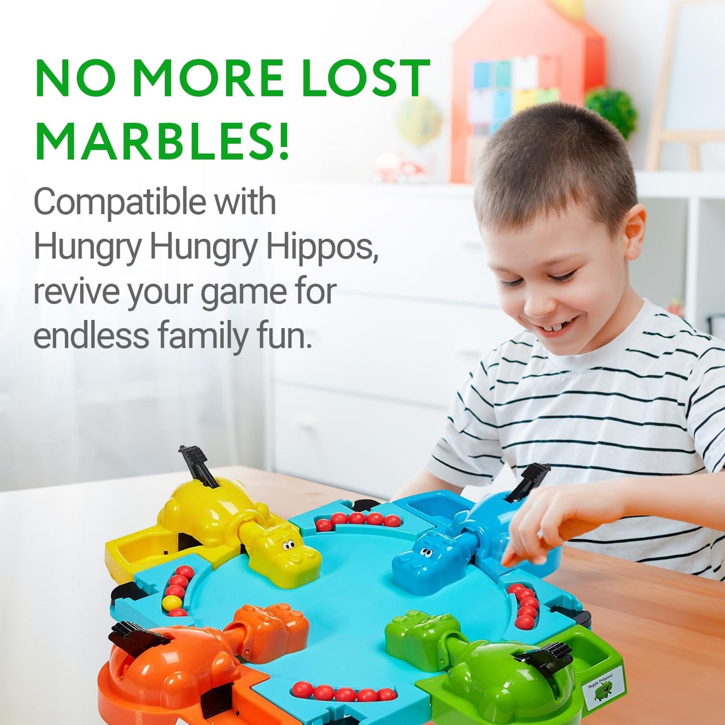 Impresa Replacement Marbles - Compatible with Hungry Hungry Hippos - 21 Pieces, 19 Red & 2 Yellow Balls - Game Marbles