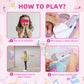 JUNUO Pin The Microphones On The Famous Singers Party Games, Suitable for Music-Themed Party Supplies Decoration, Pop Singers Party,Pink Girl