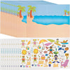Day at The Beach Sticker Scenes - Makes 12, Includes Stickers and Backgrounds - Make A Scene for Kids