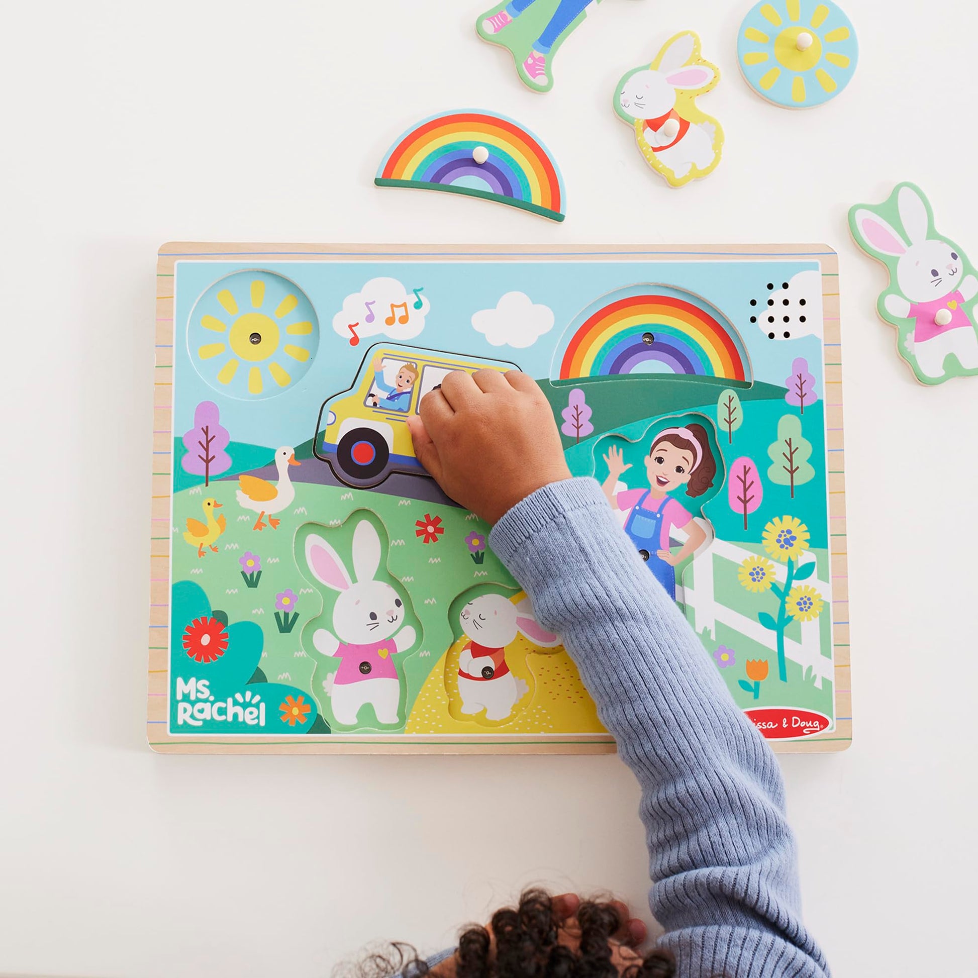 Melissa & Doug Ms. Rachel Wooden Song Peg Sound Puzzle