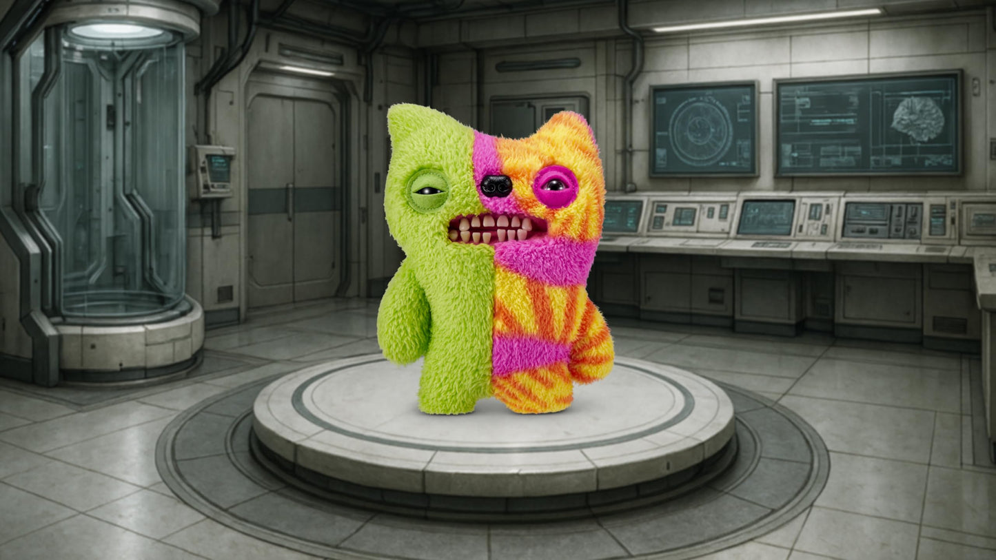 Fuggler Misfit Monsters Series 1 9" by ZURU Funny Ugly Monster Plush Toy (Munch Tooth - Green & MultiBoth Teddy Fleece)