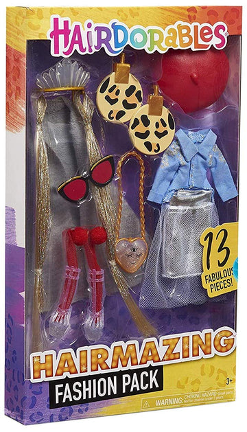 Hairdorables Hairmazing 13-Piece Fashion Outfit Pack for Hairdorables Dolls - Amazon Exclusive, by Just Play