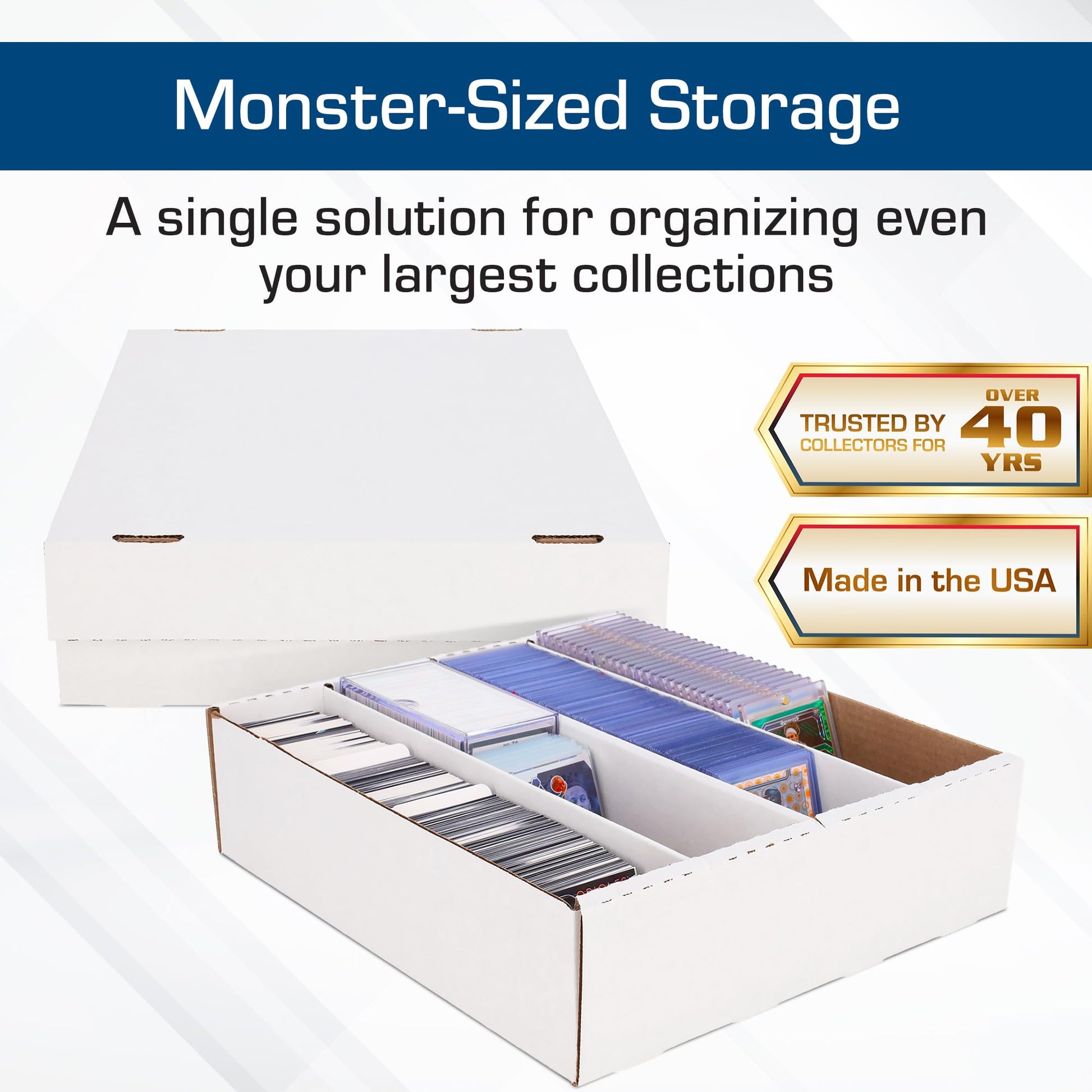 BCW Monster Box - 5ct Trading Card Storage Box | Holds 3200 Cards | Sports & TCG Card Organizer