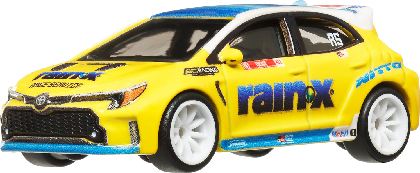 Hot Wheels Premium Car Culture Collectible Toy Car, 1:64 Scale Die-Cast Toyota Corolla GR, Slide Street Vehicle with Real Riders Tires
