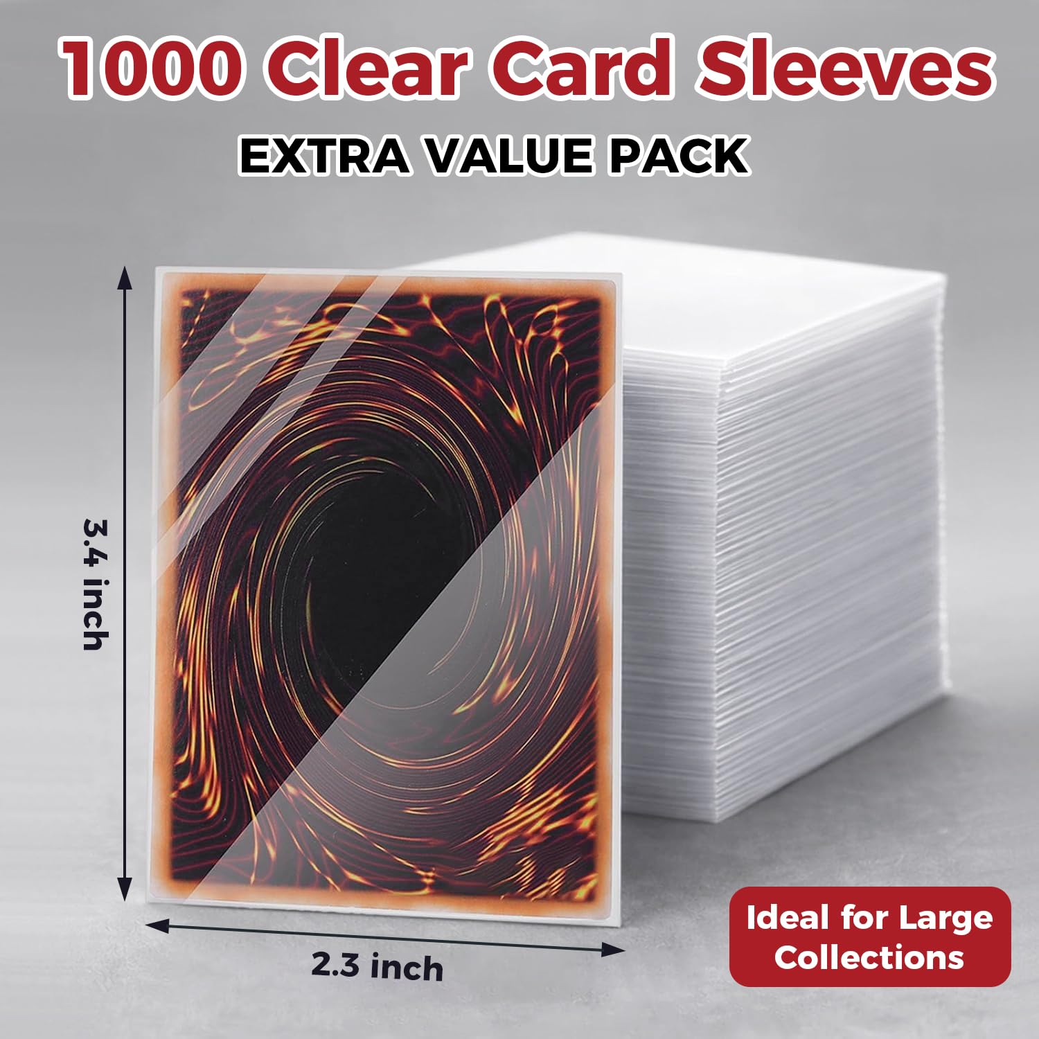 DeElf 1000ct Clear Card Sleeves Perfect Fit for Yu-Gi-Oh Game Cards 59 mm x 87mm