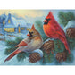 Bits and Pieces - 500 Piece Jigsaw Puzzle for Adults - Winter Cardinals - Birds in The Winter Jigsaw Puzzle by Artist Oleg Gavrilov, Completed Puzzle