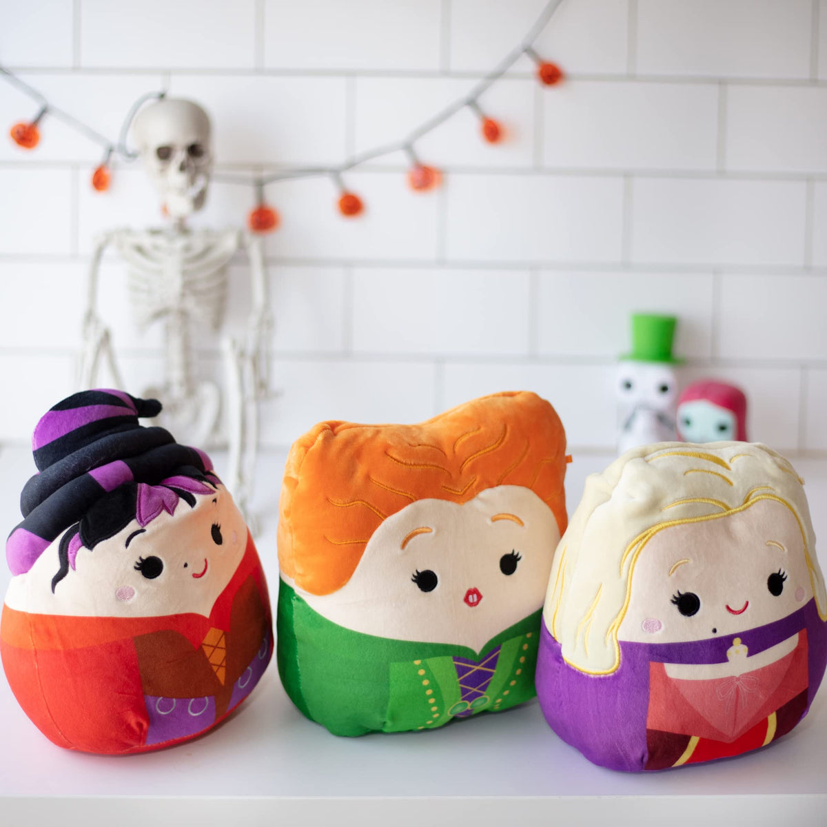 Squishmallows 8-Inch Hocus Pocus Set - Sanderson Sisters Witches - Official Jazwares Disney Plush - Collectible Soft & Squishy Stuffed Animal Toy -