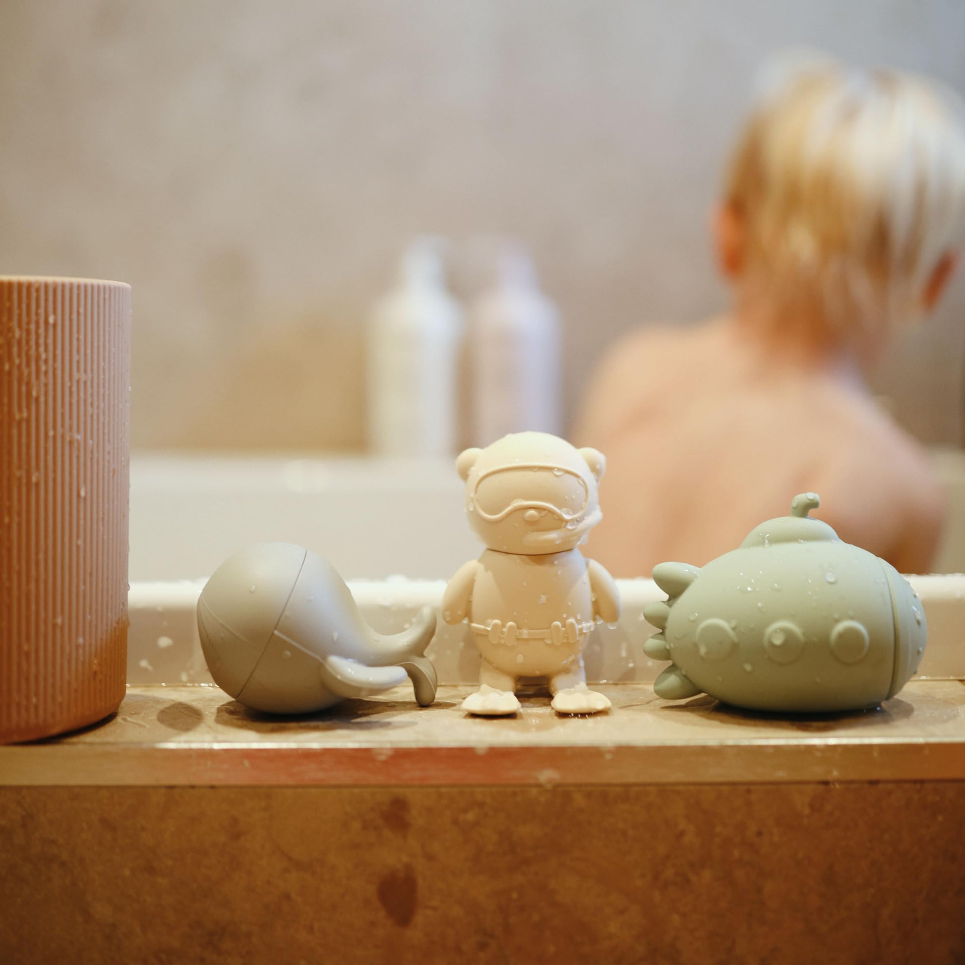 mushie Sealife Bath Toys Play Set for Toddlers | 100% Food Grade Silicone | Pack of 4