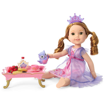 American Girl WellieWishers 14.5-inch Doll Breakfast in Bed Tray Playset with Tea Set and Breakfast Food, For Ages 4+