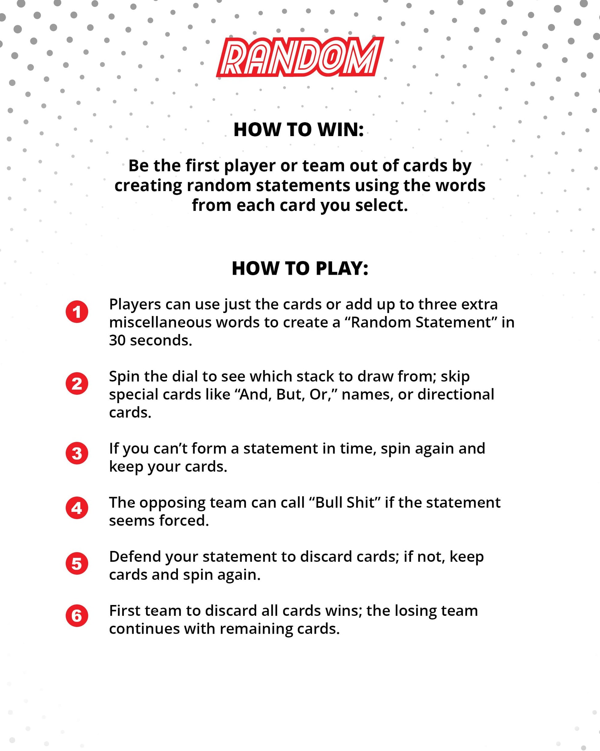 Random Word Board Games for Adults - Fun Family Spinner Party Group Game