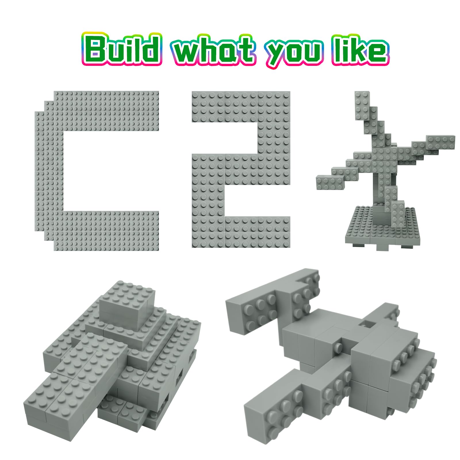 Classic Building Brick 2x4 100 Pieces, Compatible with LEGO 3001 Bulk Block Set, Creative Building Toy DIY, Suitable for Boys Girls and Teenagers Aged
