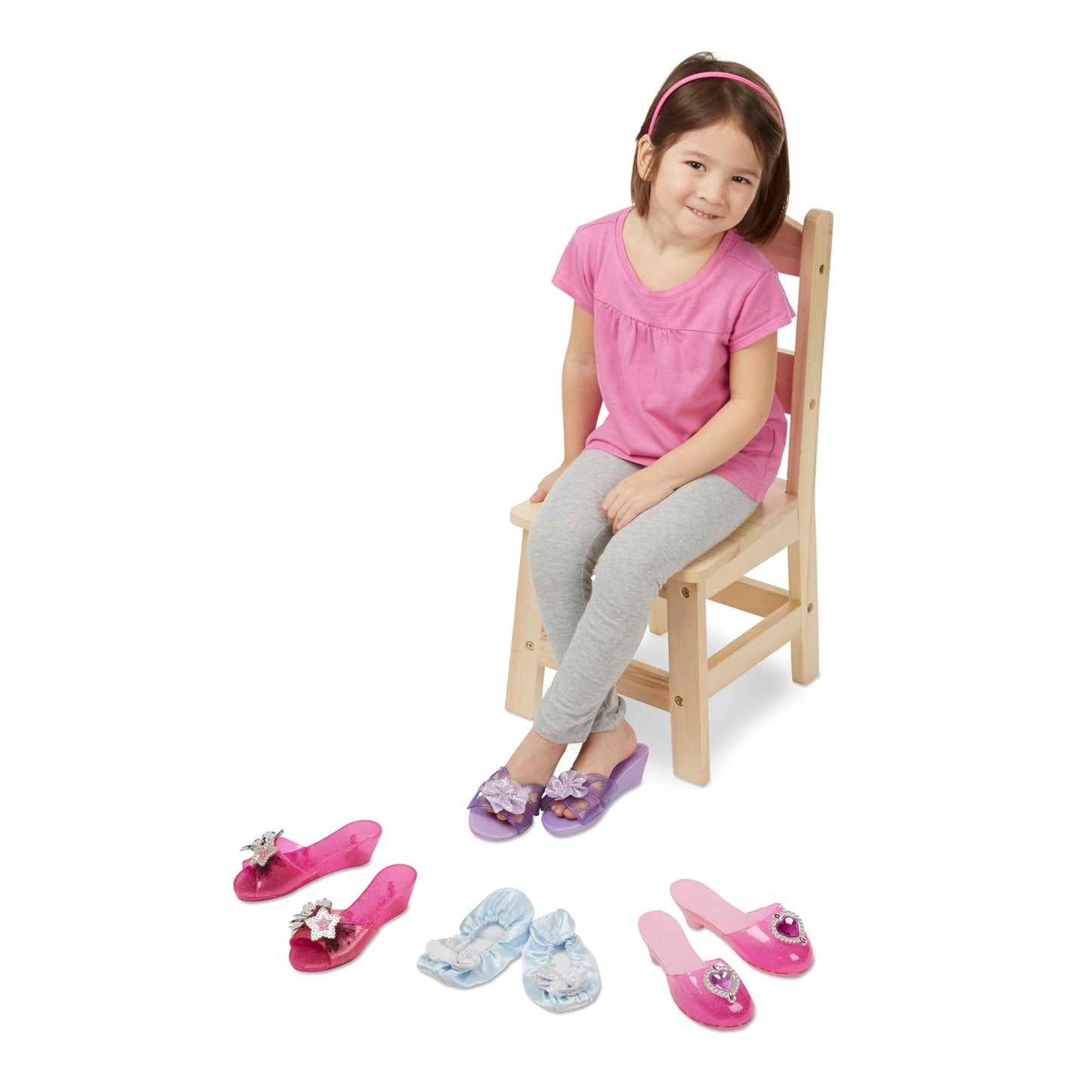 Melissa & Doug Role Play Collection - Step in Style! Dress-Up Shoes Set (4 Pairs), Multicolored, 11" x 12" x 4.5" Packaged