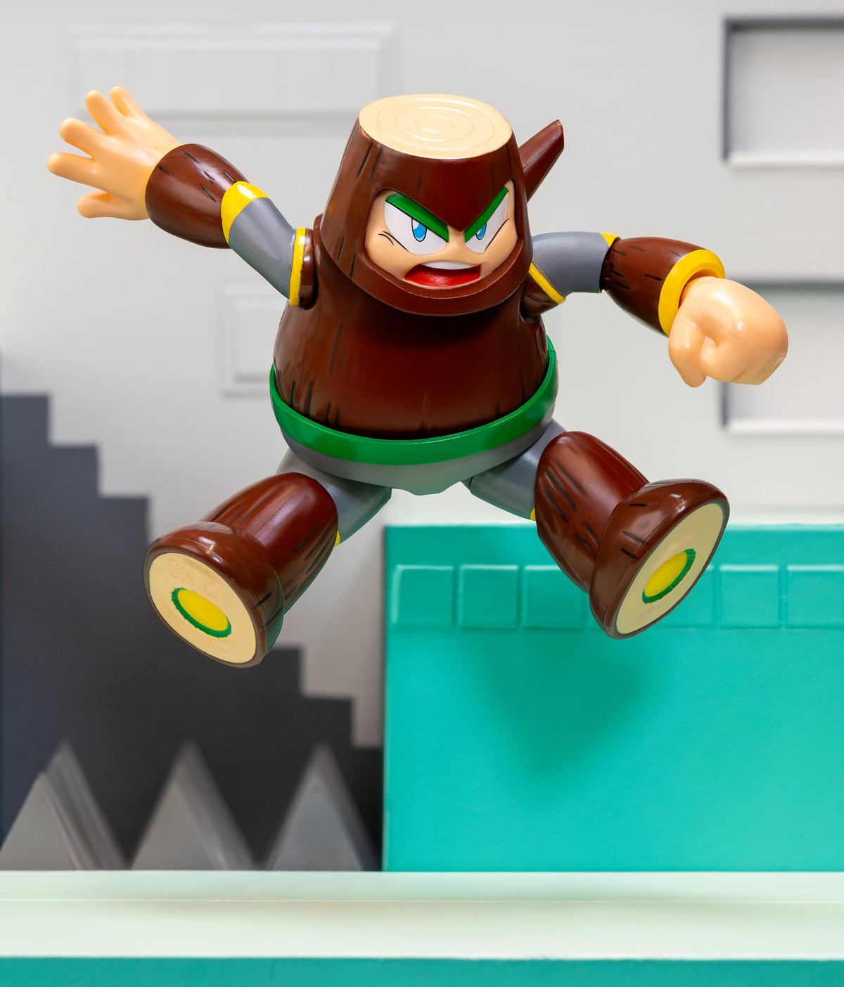 Jada Mega Man Wave 3 Wood Man Action Figure Toys - 1:12 Deluxe Scale - 6" Tall, Fully Articulated, Collector Packaging