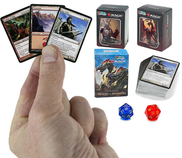World's Smallest Magic: The Gathering Exclusive Collector Set Featuring Ajani VS. Nicol Bolas and Heroes VS. Monsters Duel Decks and Exclusive Playing