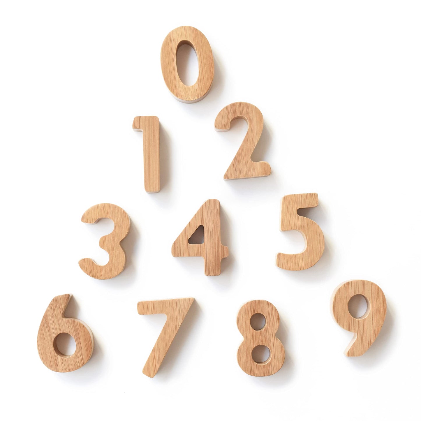 Wee Gallery Bamboo Numbers Set - Number Learning for Baby, Toddler, Preschool Age Kids - Interactive Wooden Numbers to Stimulate Early Development