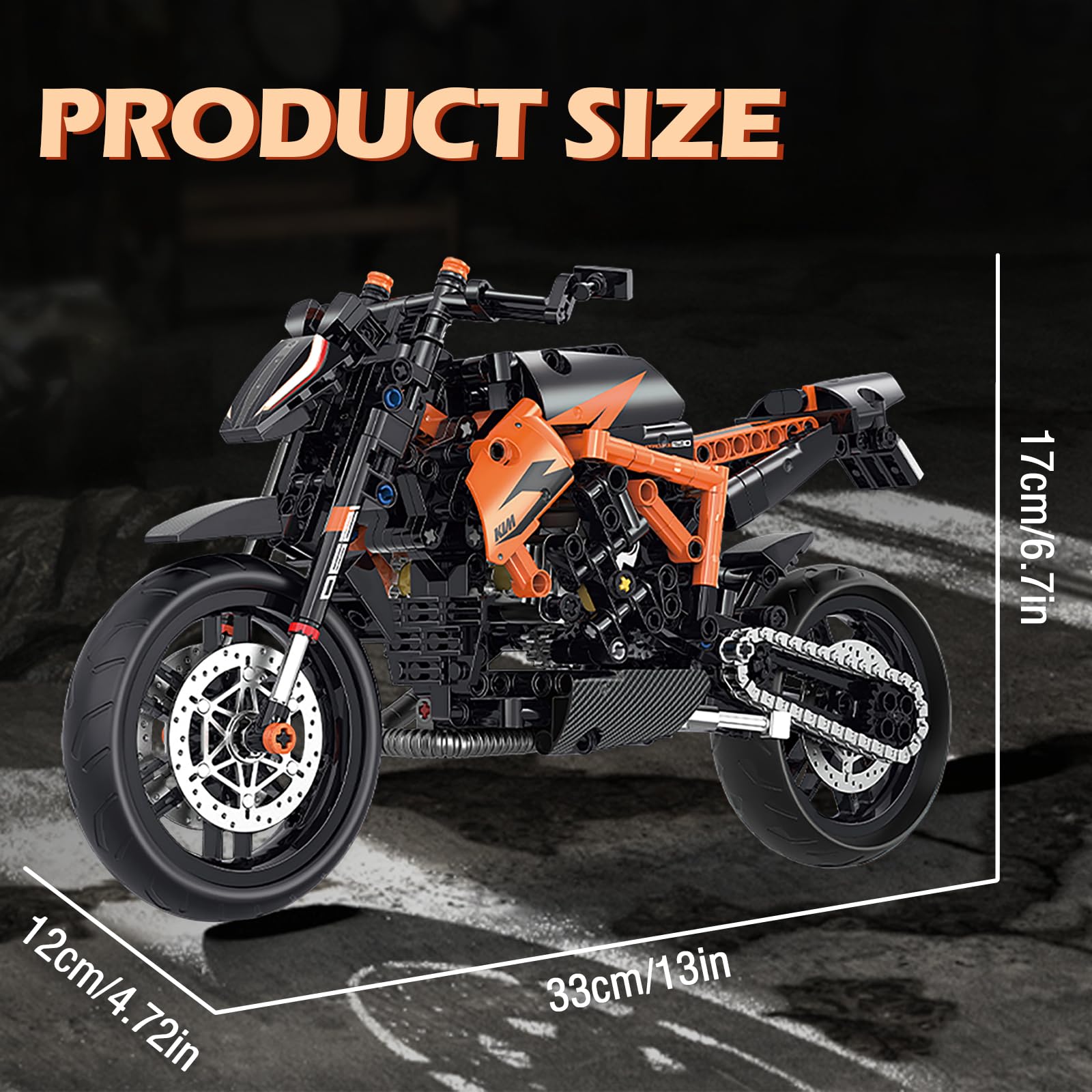 HIGH GODO Technic Motorcycle Building Set, 1:8 MOC Motorcycle Model Kit for Adults, Build and Display Ideas Cool Toys Gift for Teens Adults 14+