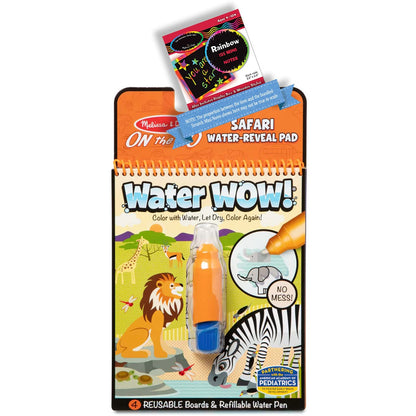 Melissa & Doug Water Wow! Safari: ON The GO Water-Reveal Activity Pad Bundle with 1 Theme Compatible M&D Scratch Fun Mini-Pad (09441)"
