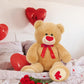 MaoGoLan Giant Teddy Bear 36" Stuffed Animal - Red Heart Footprints Big Teddy Bear Plush for Valentines Gift,Anniversary,Long Distance