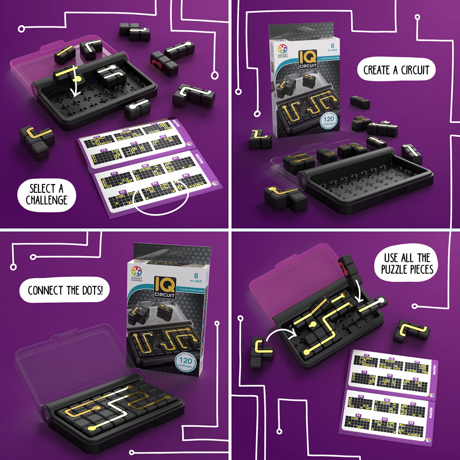 SmartGames IQ Bundles Circuit Series, Ages 7-Adult
