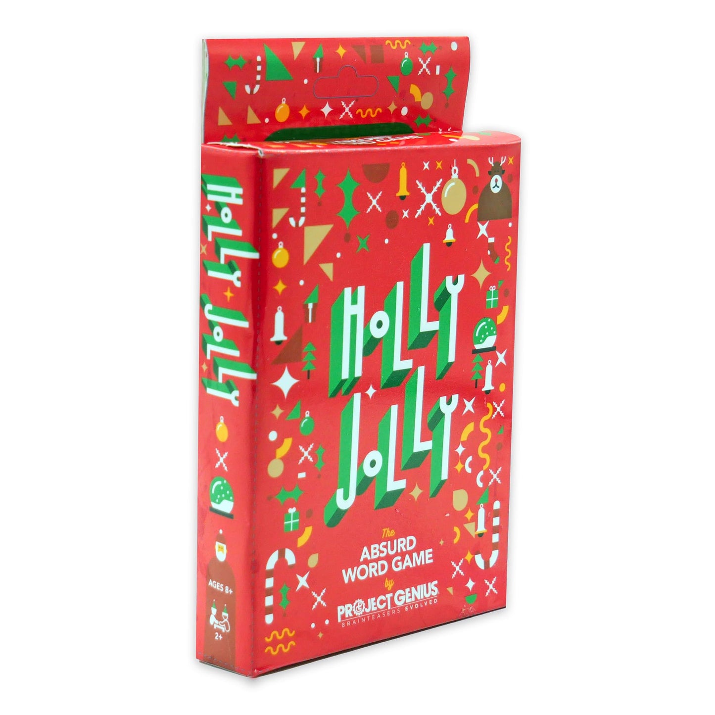 Holly Jolly - A Holiday Themed Absurd Word Game, 50 Festive Rhymes to Guess, Christmas Card Game, Fun & Festive Stocking Stuffers, Project Genius