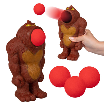 Hog Wild Bigfoot Ball Popper Toy - Holiday Stocking Stuffer Includes 4 Soft Foam Balls - Squeeze to Pop Air Powered Balls Up to 20 Feet -