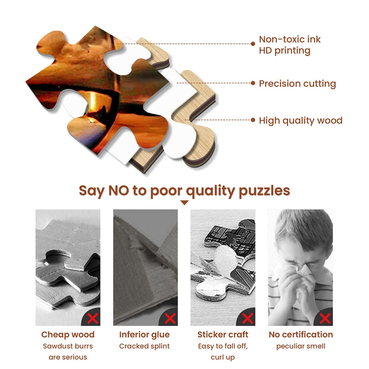 najiaxiaowu Adult Puzzles 500 Pieces DIY Sunset Sea Wine Glass Wooden Puzzles Teens and Elderly Puzzles Modern Home Decor Wall Art Unique Gift 52 cm x