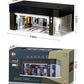 MOCBURIKU 1/64 Scale Diecast Display Case for Hot Wheel Storage with LED Lights, Stackable Electric Garage with Voice Control, 3 Replaceable 3D Scenes