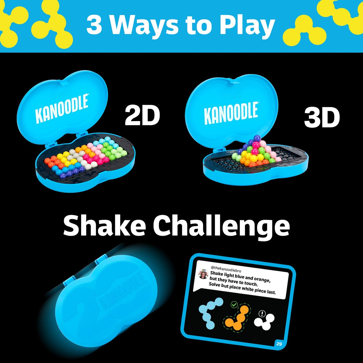 Educational Insights Kanoodle Fan Edition - 20th Anniversary (Cyan) - 3D Puzzles for Kids, Teens, and Adults, Brain Teasers for Kids 8-12, Challenging