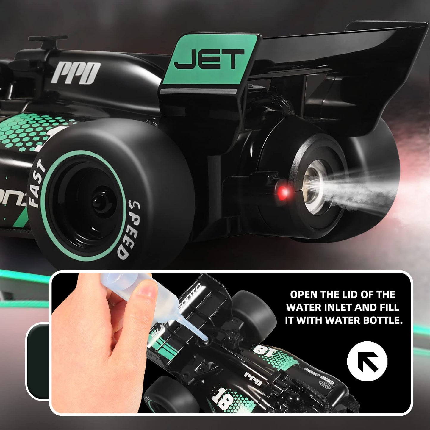 DOLIVE F1 Remote Control Car, 1:18 Rc Car for Boys Toys Age 6-8, Model RC Drift Cars Display Scale High-Speed Fast Hobby Racing Batteries Rotating