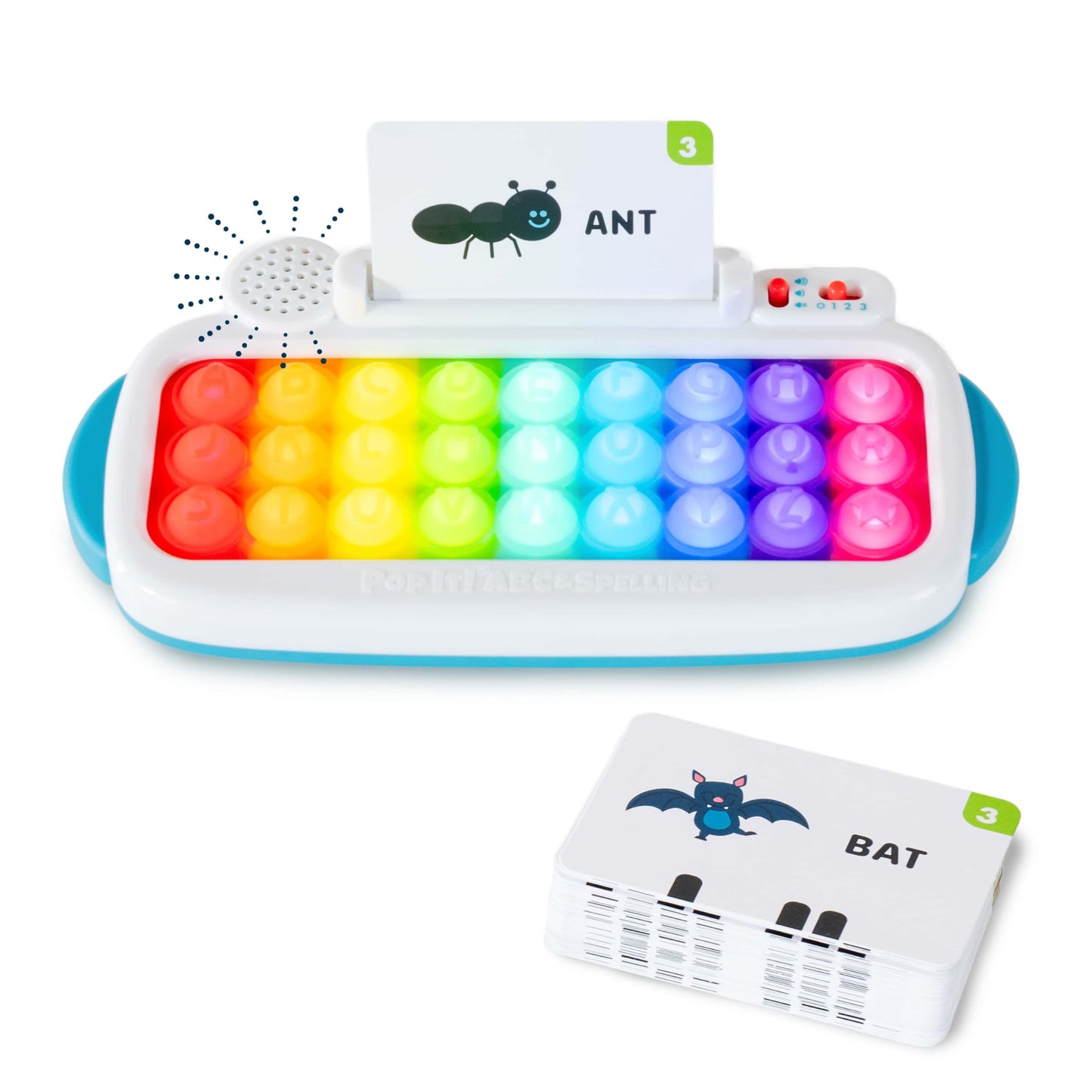 Chuckle & Roar Pop It! ABC & Spelling Keyboard - Multicolor - Smart Letter Guidance with Alphabet Learning Toys - Soft Silicone Keys for Toddler