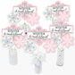 Big Dot of Happiness Pink Winter Wonderland - Holiday Snowflake Birthday Party or Baby Shower Centerpiece Sticks - Table Toppers - Set of 15