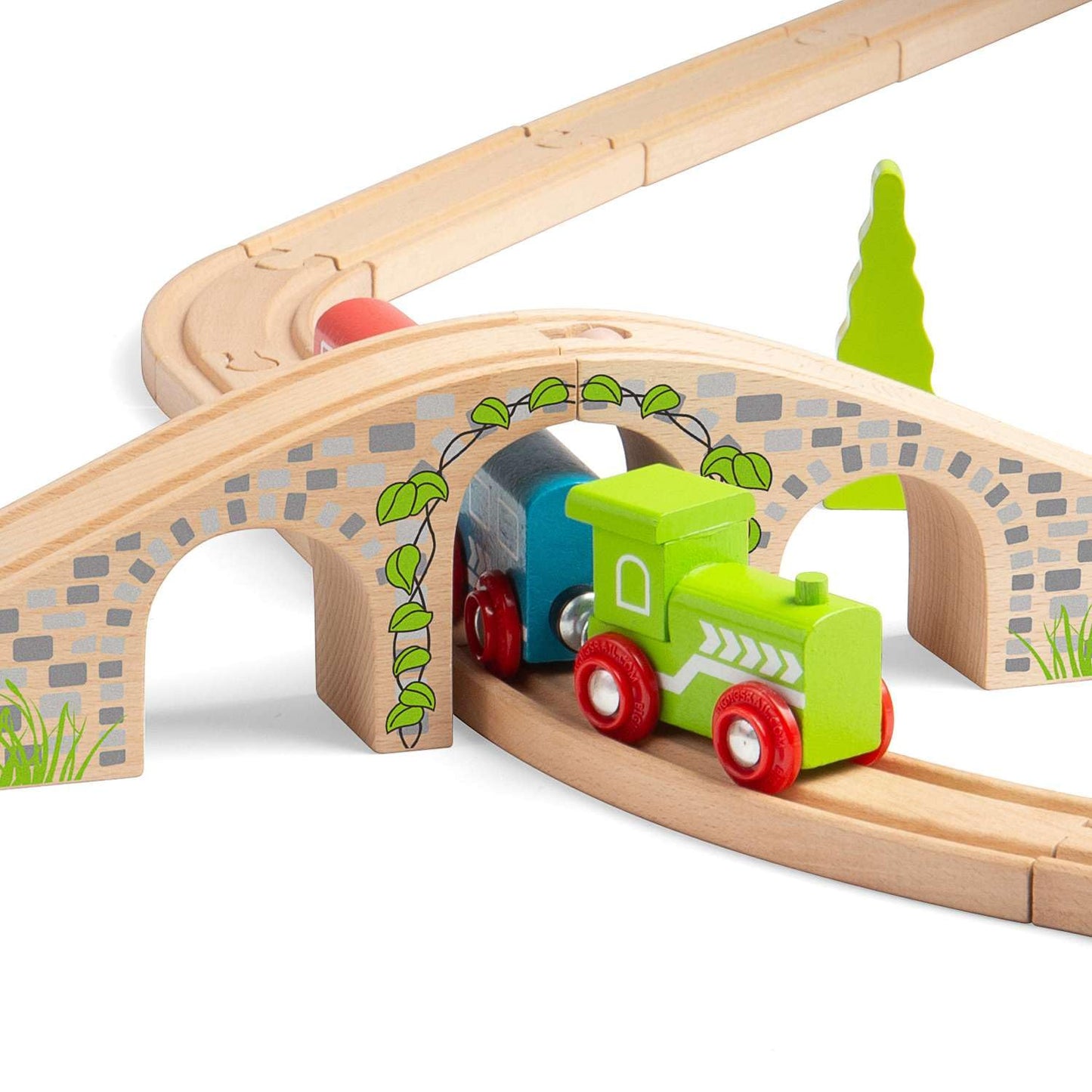 Bigjigs Rail Three Arch Bridge, Wooden Toys for 3 4 5 Year Olds