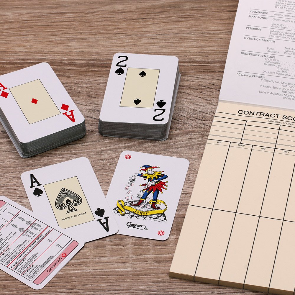 Entertaining with Caspari Double Deck of Bridge Playing Cards, Jumbo Type, Plaid
