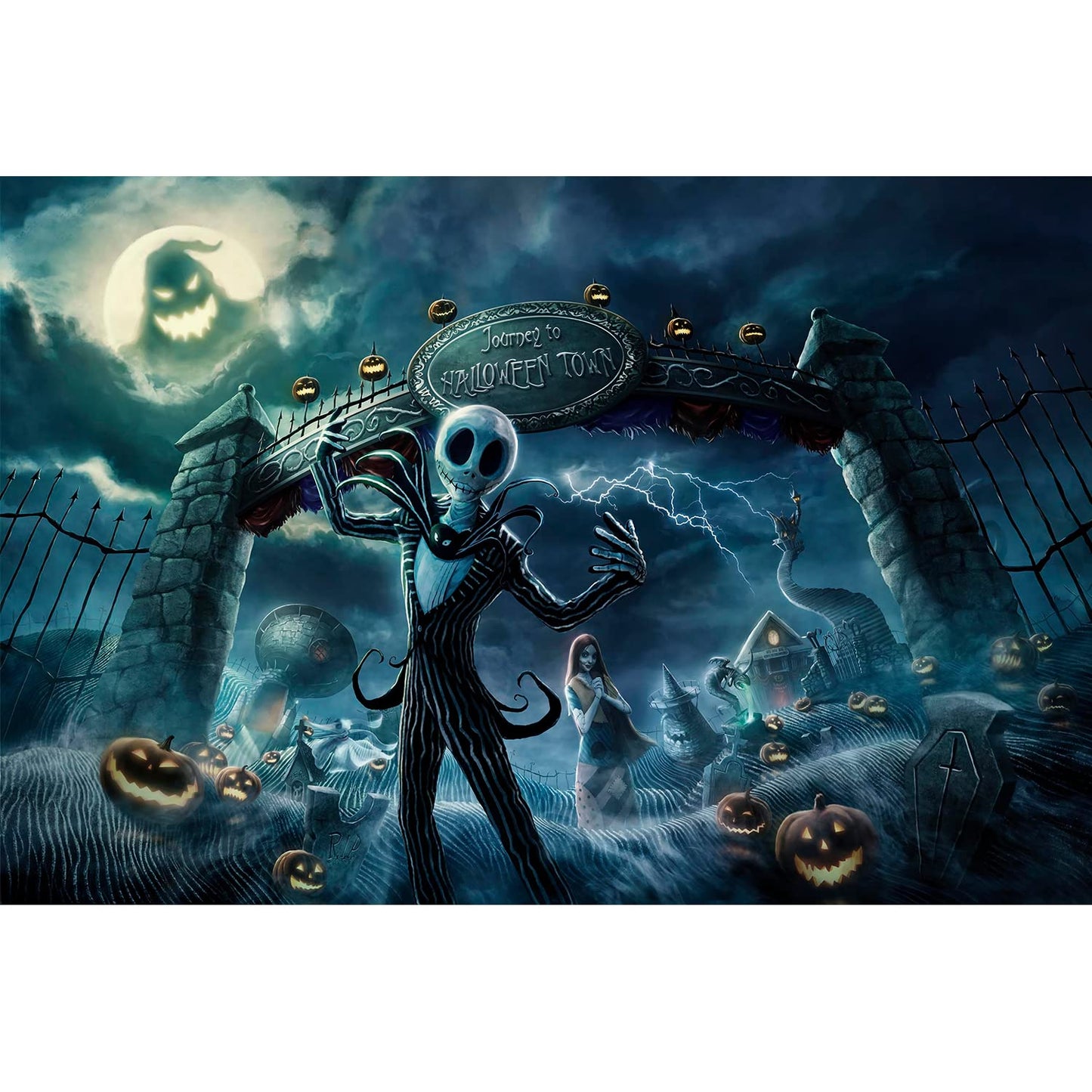 Buhoet Halloween Town 1000-Piece Wooden Jigsaw Puzzle
