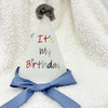 Ricki and Richi It is my Birthday - Kid/Teen/Adult Party Hat with Ribbon (Blue Ribbon)