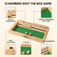 GSE Games & Sports Expert Wooden Shut The Box 12 Number Spots Dice Game Board with 2 Wooden Dice, Classic Tabletop Game Version of The Popular English
