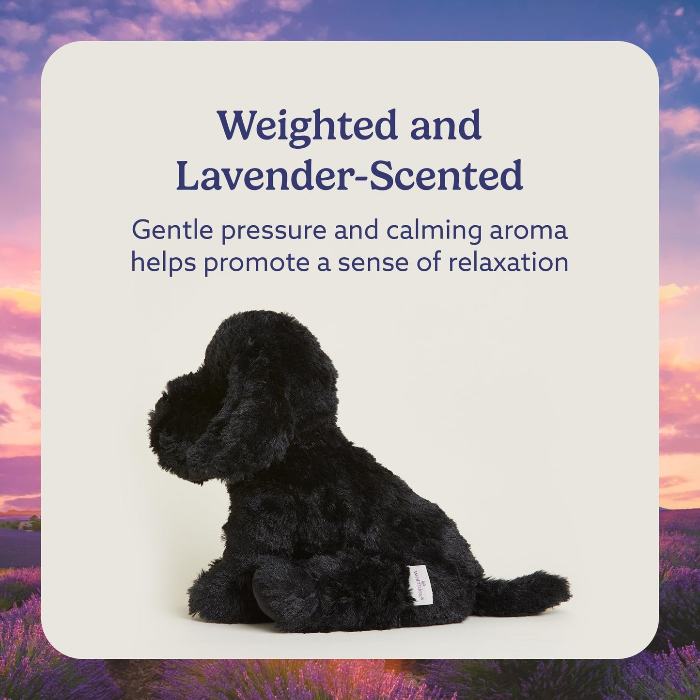 warmies Microwavable Stuffed Animal, Black Labrador - Heatable for Soothing Warmth - Chillable Lab Dog Plush for Cooling Relief - Lavender-Scented