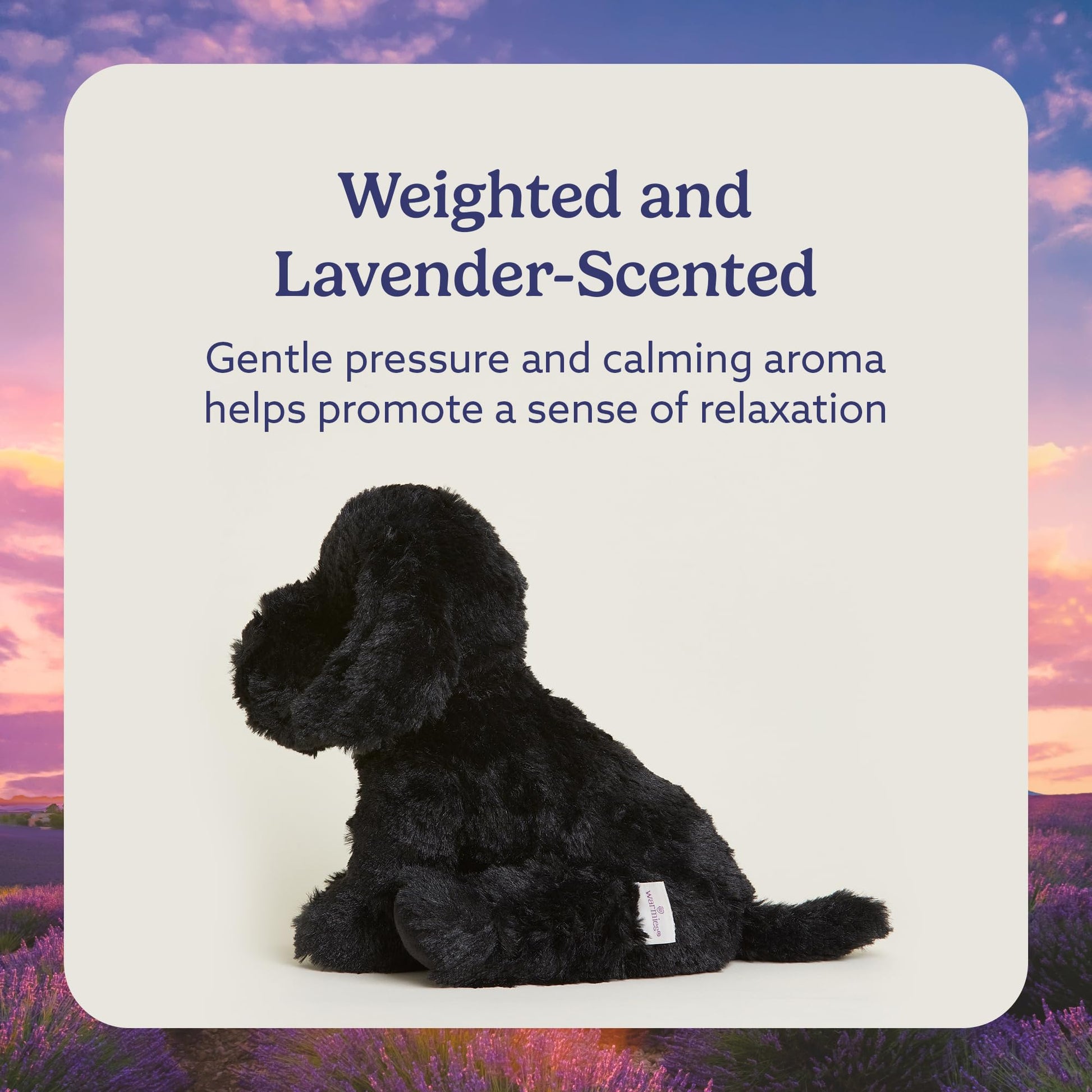 warmies Microwavable Stuffed Animal, Black Labrador - Heatable for Soothing Warmth - Chillable Lab Dog Plush for Cooling Relief - Lavender-Scented