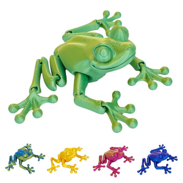 YOUNEEDFUL 2025 3D Printed Frog Model Cute New 3D Printed Animal Model Lifelike Office Supplies Creative Decoration (Green)