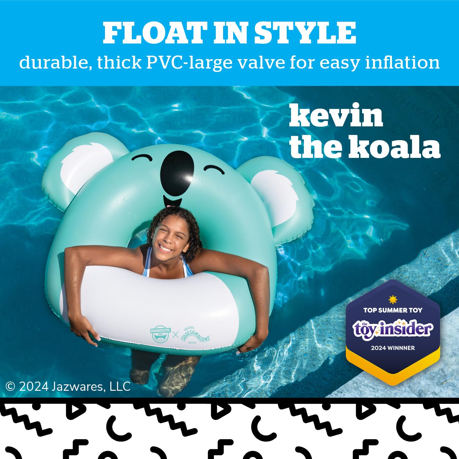 BigMouth x Squishmallows Original Large Inflatable Pool Float, Swimming Tube for Adults and Kids, Pool Party Supplies & Water Toys - Kevin The Koala