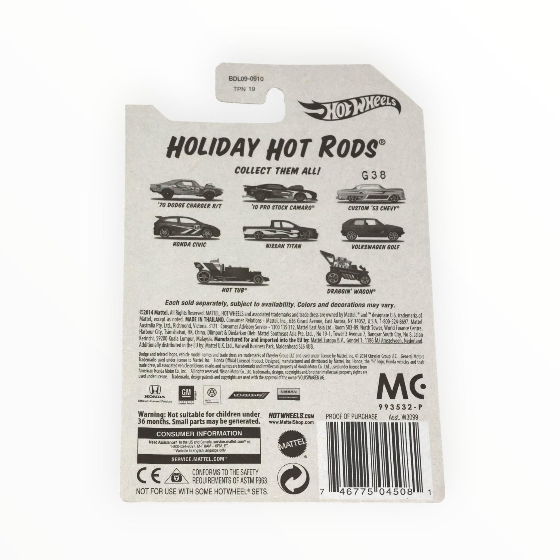 Hot Wheels 2014 Holiday Rods Nissan Titan Pickup Truck Green WALMART