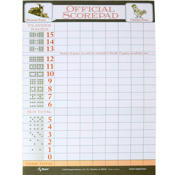 Regal Games Mexican Train Score Pads & Chicken Foot Dominoes Game for Adults - Ideal for Family Fun Game Night and Travel - 100 Sheets (8.25" x 5.5")