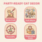 25 Pcs Cat Cake Topper Set - Resin Animal Figurines with Mini Party Hats, Cat Themed Birthday Decorations, Cupcake Toppers, Cat Lover Gifts, Desk