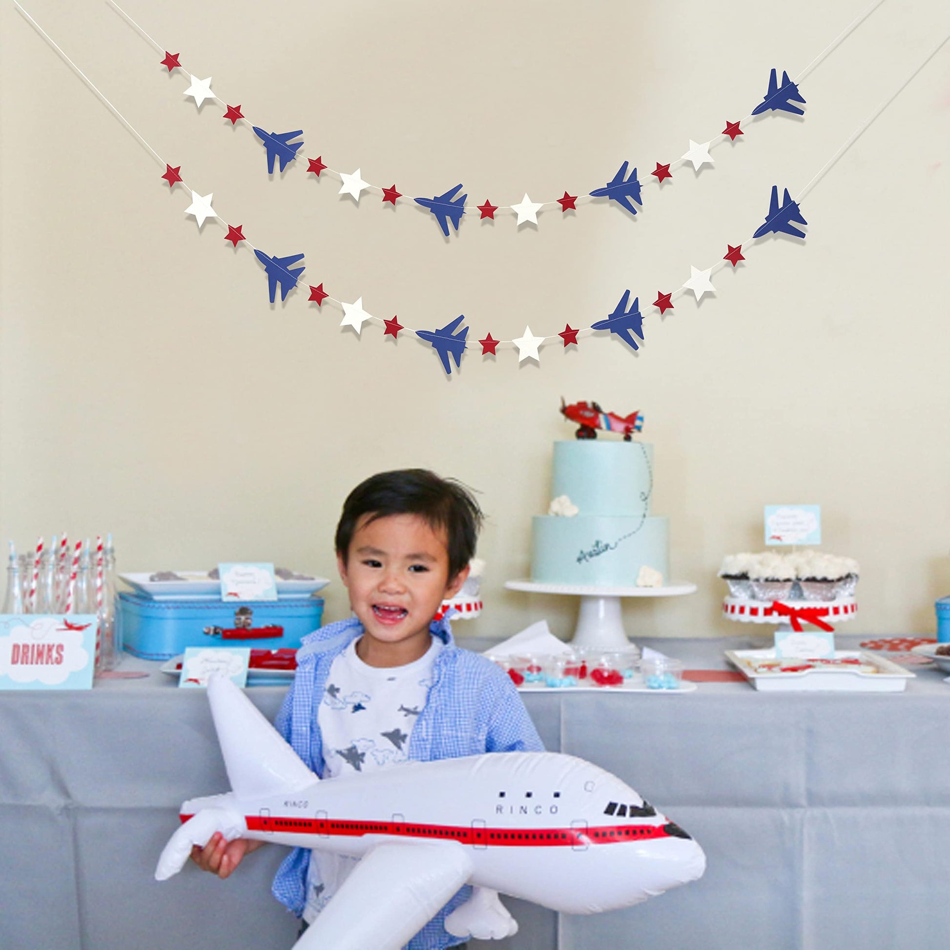 Fighter Party Decoration - Military Graduation, Jet Banner, Pilot Retirement, Baby Shower, Airplane Aviation Themed Birthday Party Decorations